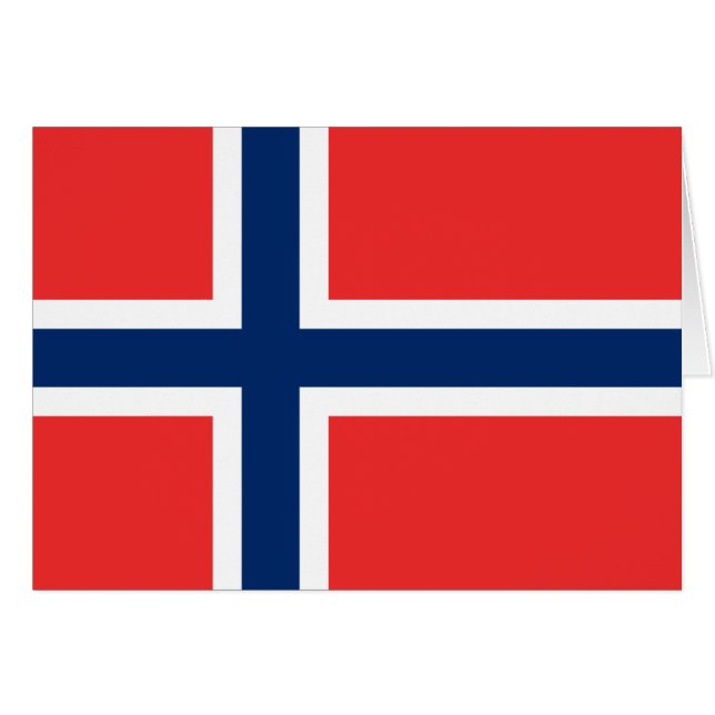 Flagga av Norge Hälsningskort (Framsidan Horizontal)