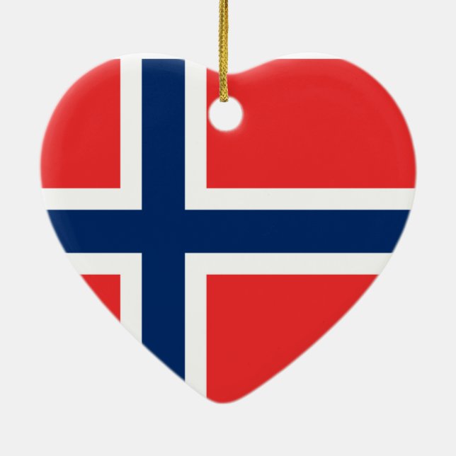 Flagga av Norge Julgransprydnad Keramik (Baksidan)
