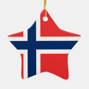 Flagga av Norge Julgransprydnad Keramik