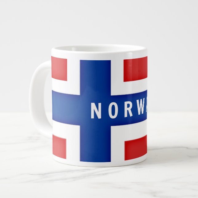 Flagga av Norge Jumbo Mugg (Framsida vänster)