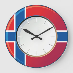 Flagga av Norge-klocka Stor Klocka