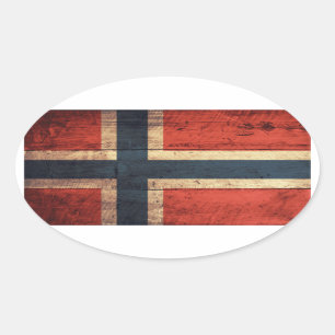 Flagga av Norge Ovalt Klistermärke