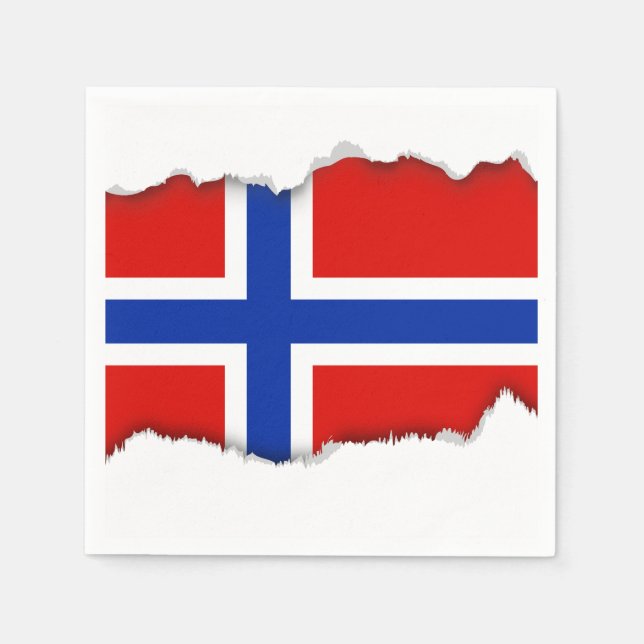 Flagga av Norge Pappersservett (Framsidan)