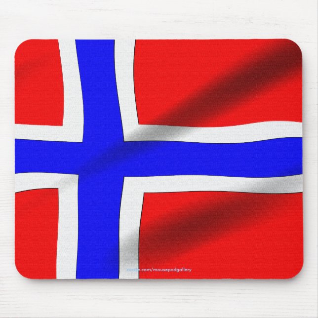 Flagga av Norge Patriotic Världs flaggor Mousepad Musmatta (Framsidan)