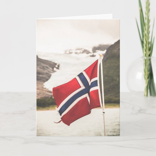 Flagga av Norge Photo Kort (Framsida)