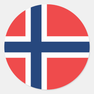 Flagga av Norge Runt Klistermärke