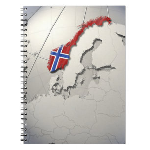 Flagga av norgen anteckningsbok