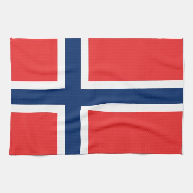 Flagga av norgen kökshandduk (Horisontell)