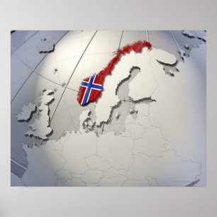 Flagga av norgen poster