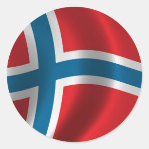Flagga av norgen runt klistermärke