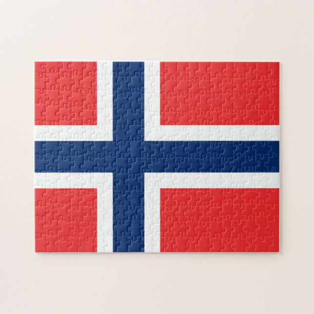 Flagga av norgen - skandinavien pussel (Horisontell)