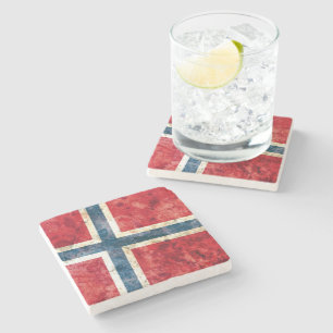 Flagga av norgen underlägg sten