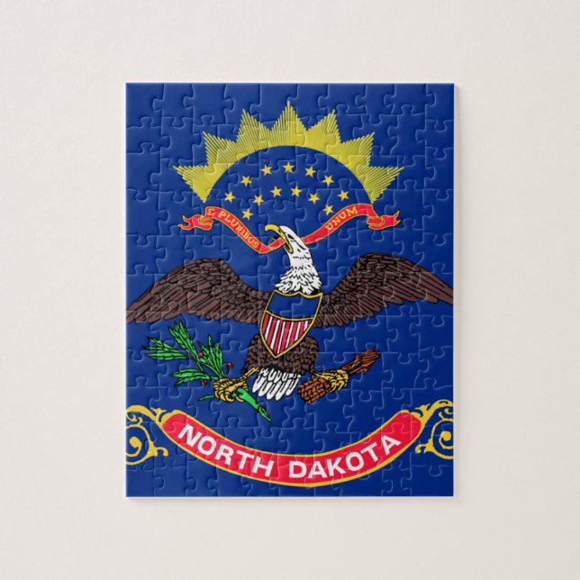 Flagga av North Dakota Pussel (Vertikal)