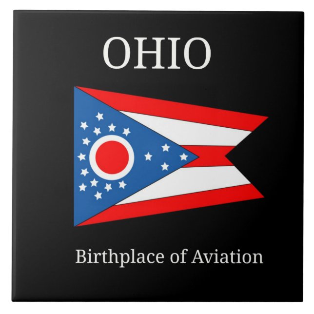 Flagga av Ohio, märkt Kakelplatta (Framsidan)