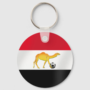 Flagga av ökenkamelfotboll nyckelring