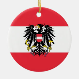 Flagga av Österrike - Flagge Österreichs Julgransprydnad Keramik