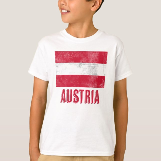 Flagga av Österrikes "Grunge"-utseende. T Shirt (Framsida)