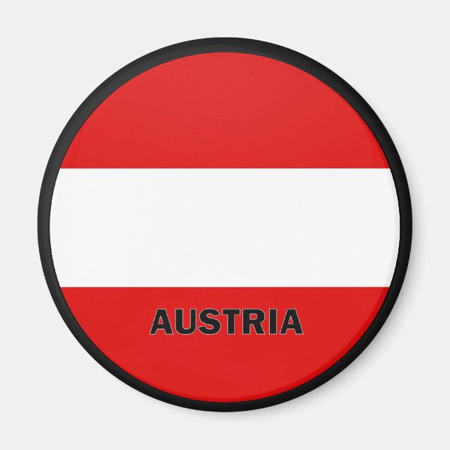 Flagga av österrikiska Roundel-kvalitet Magnet (Framsidan)