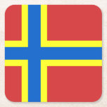 Flagga av Papper Underlägg på Orkney Square<br><div class="desc">Underlägg med design med en flagga av det historiska grevskapet Orkney,  i Skottland,  Underbara Storbritannien; röd flagga med blått och gult Nordiska kor</div>