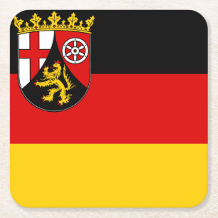 Flagga av Papper Underlägg på Rheinland-Pfalz Kvadrat