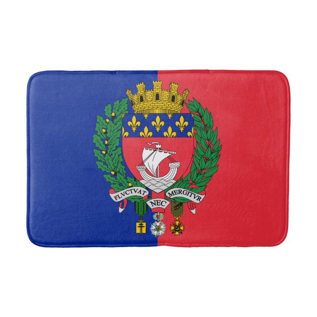 Flagga av Paris, Frankrike Bath Mat Badrumsmatta (Framsidan)