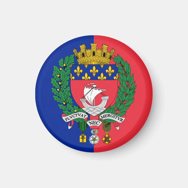 Flagga av Paris, Frankrike Magnet (Framsidan)
