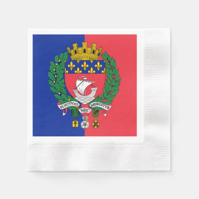 Flagga av Paris, Frankrike Napkins Pappersservett (Framsidan)