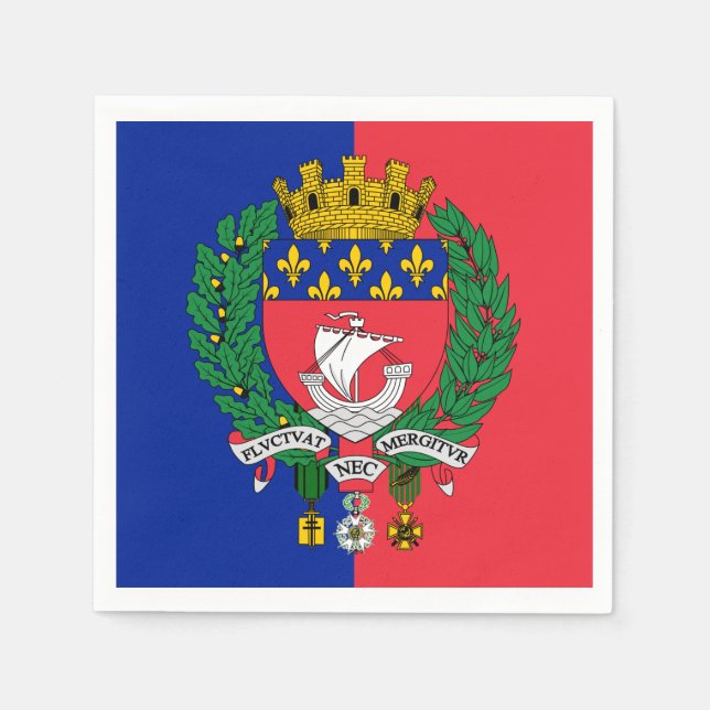 Flagga av Paris, Frankrike Pappersservett (Framsidan)