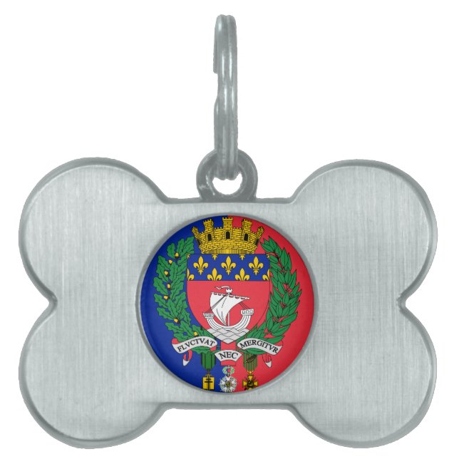 Flagga av Paris, Frankrike Pet ID-nummer ID-bricka Husdjur (Framsidan)