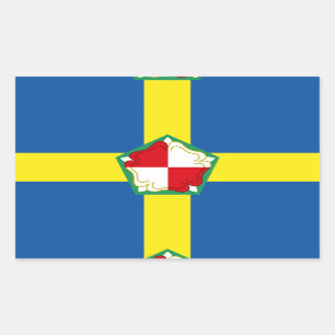 Flagga av Pembrokeshire Rektangulärt Klistermärke