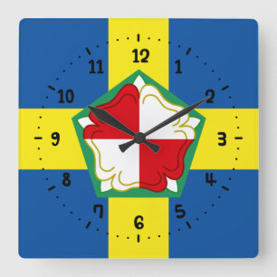 Flagga av Pembrokeshire Square Wall Clock Fyrkantig Klocka