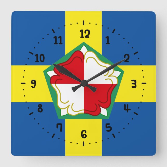 Flagga av Pembrokeshire Square Wall Clock Fyrkantig Klocka (Framsida)