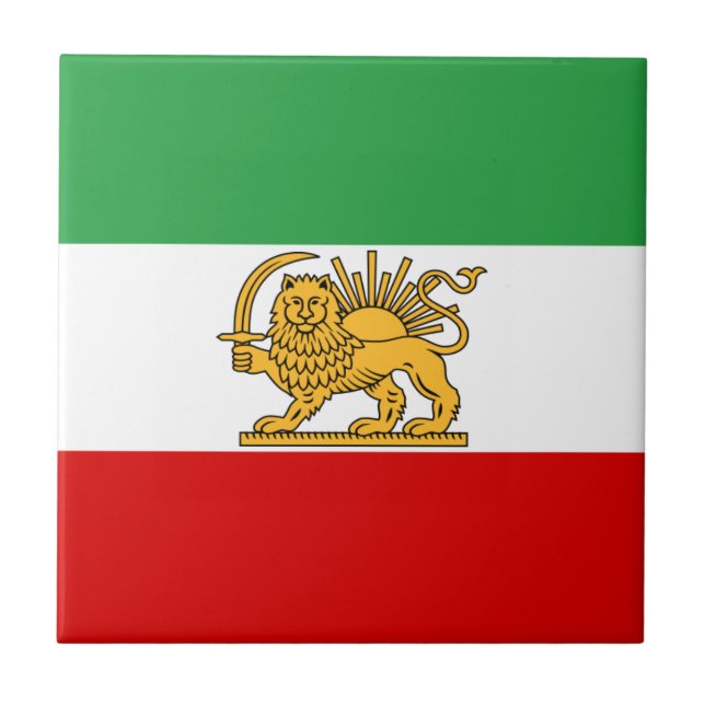Flagga av Persien/Iran (1964-1980) Kakelplatta (Framsidan)