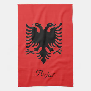 Flagga av Personlig i Albaniens Dubbla-Headed Eagl Kökshandduk