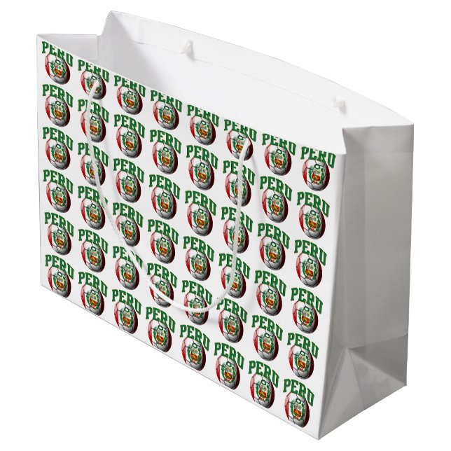 Flagga av Peru fotbollboll (Baksidan Vinklad)