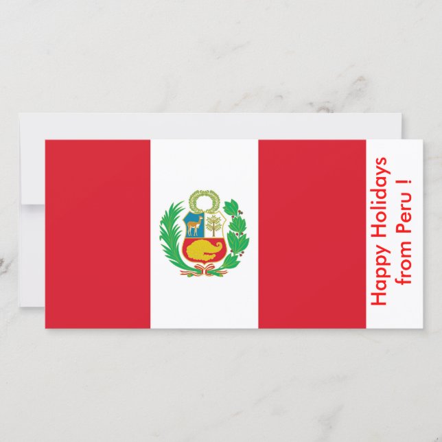Flagga av Peru, glad helg från Peru Julkort (Framsida)