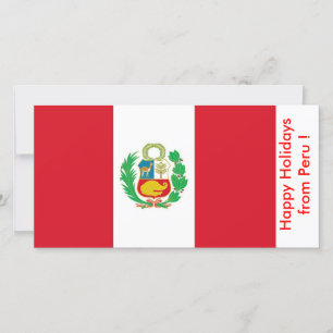 Flagga av Peru, glad helg från Peru Julkort