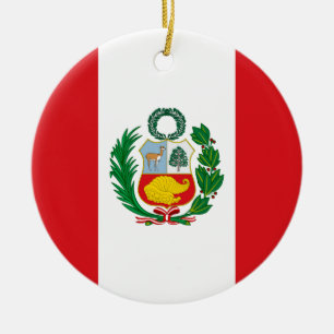 Flagga av Peru Julgransprydnad Keramik