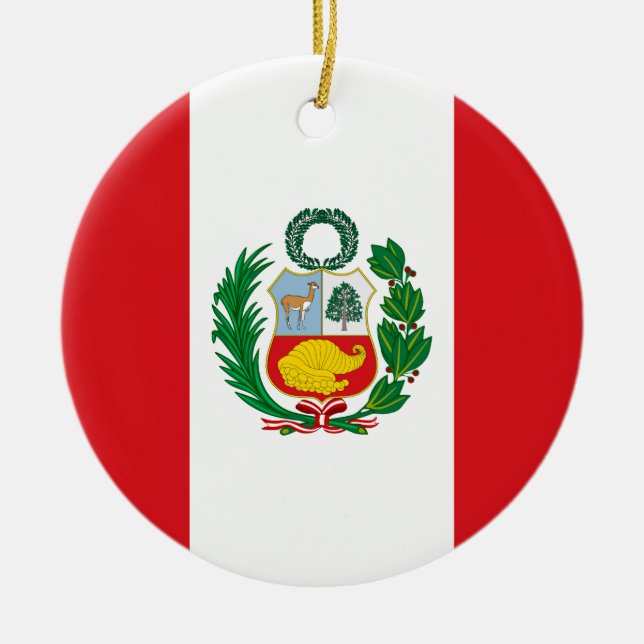 Flagga av Peru Julgransprydnad Keramik (Framsidan)