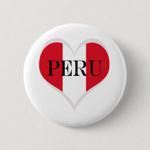Flagga av Peru Pabellón Nacional hjärta Knapp