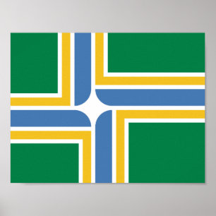Flagga av Portland, Oregon Poster