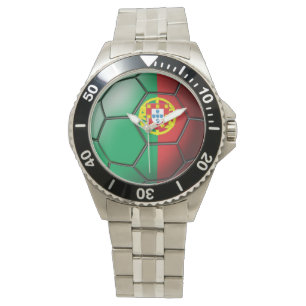 Flagga av Portugal fotbollboll Armbandsur