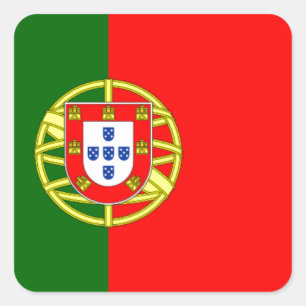Flagga av Portugal Fyrkantigt Klistermärke
