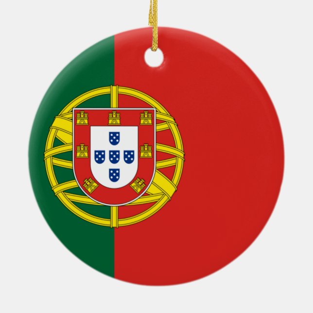 Flagga av Portugal Julgransprydnad Keramik (Baksidan)