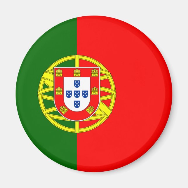 Flagga av Portugal Magnet (runda) (Framsidan)