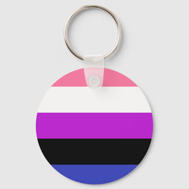 Flagga av Pride av genderfluid Nyckelring (Framsida)