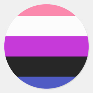 Flagga av Pride av genderfluid Runt Klistermärke