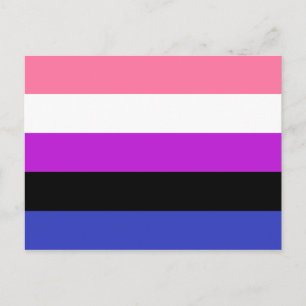 Flagga av Pride av genderfluid Vykort