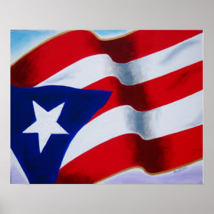 Flagga av Puerto Rico Poster