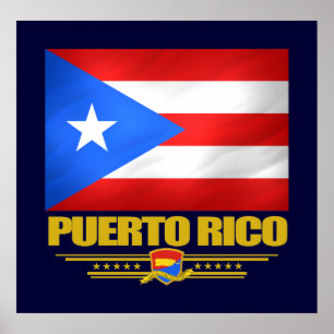 Flagga av Puerto Rico Poster